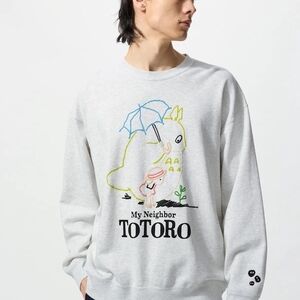 Uniqlo Light Gray Totoro Graphic Sweater